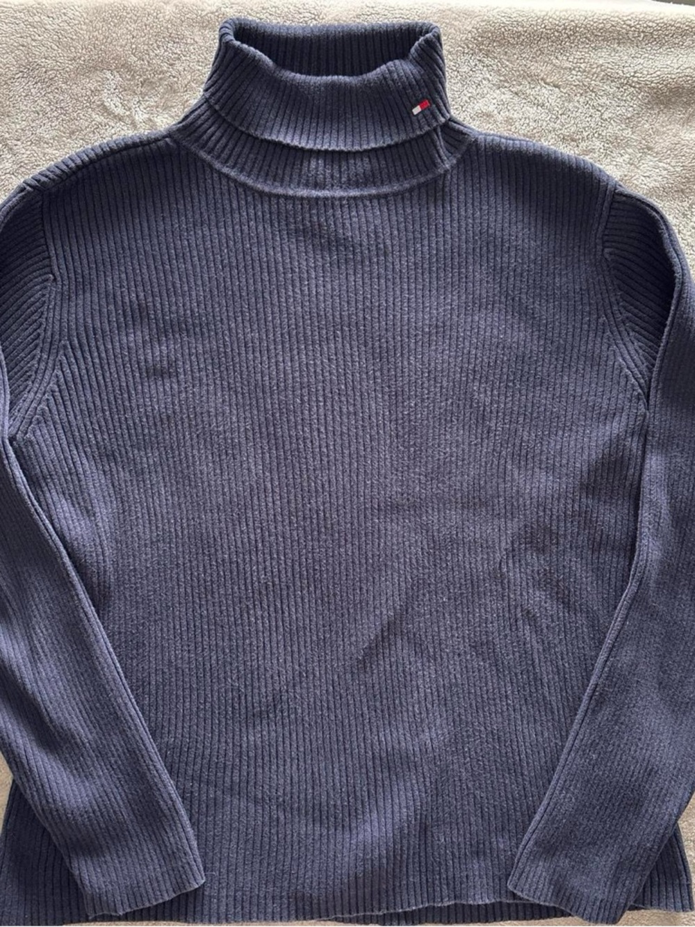 90’s Tommy Hilfiger Jeans Navy ribbed knit turtleneck sweater Men’s size XL